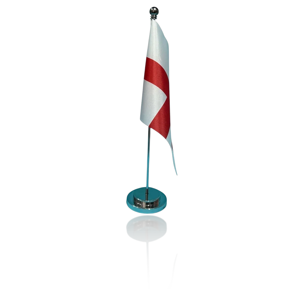 Drapeau de bureau Angleterre 14x21cm sur socle chrome - Drapeau anglais de table