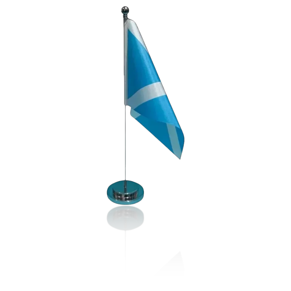 Drapeau de bureau Ecosse 14x21cm sur socle chrome - Drapeau ecossais de table
