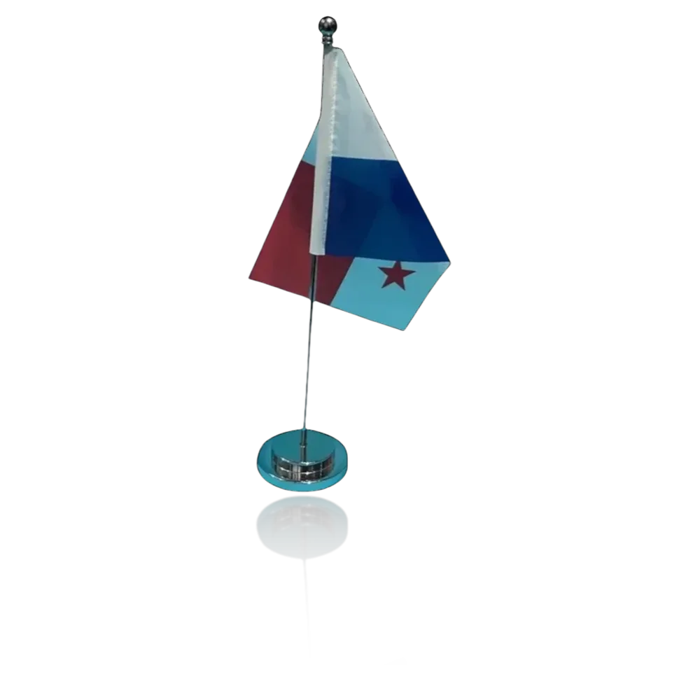 Drapeau de bureau Panama 14x21cm sur socle chrome - Drapeau panameeen de table